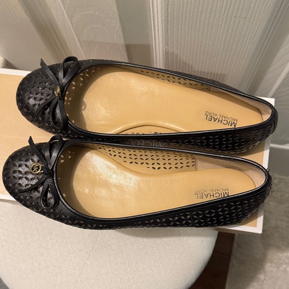 Michael Kors Black Cutout Ballet Flats - Picture 2 of 4
